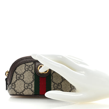 Gucci GG Supreme Monogram Web Ophidia Dome Key Pouch Beige New Acero 2 of 7