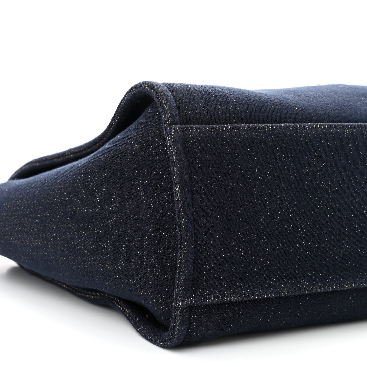 Lurex Canvas Medium Deauville Tote Navy Blue Gold