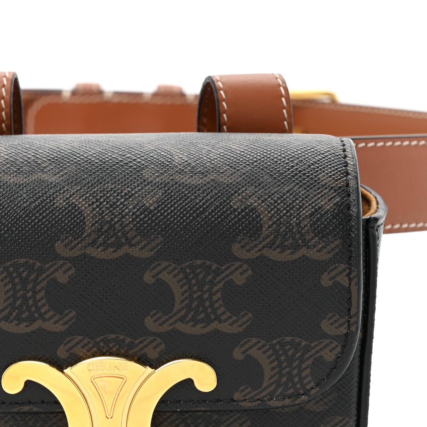 Celine Triomphe Mini Canvas Claude Belt Bag  80 32 Tan 9 of 12