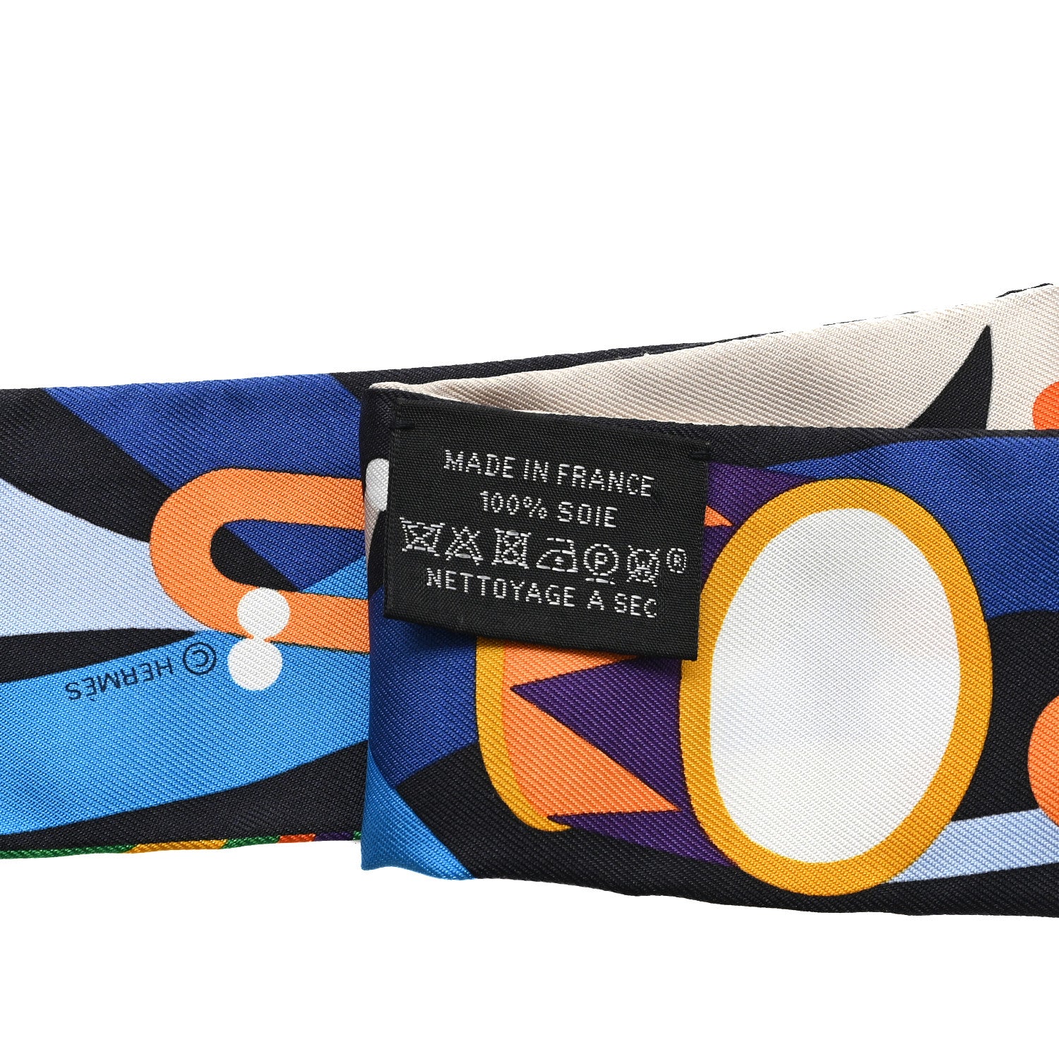 Hermes Silk Parade En Fanfare Twilly Marron Rouge Bleu 3 of 3