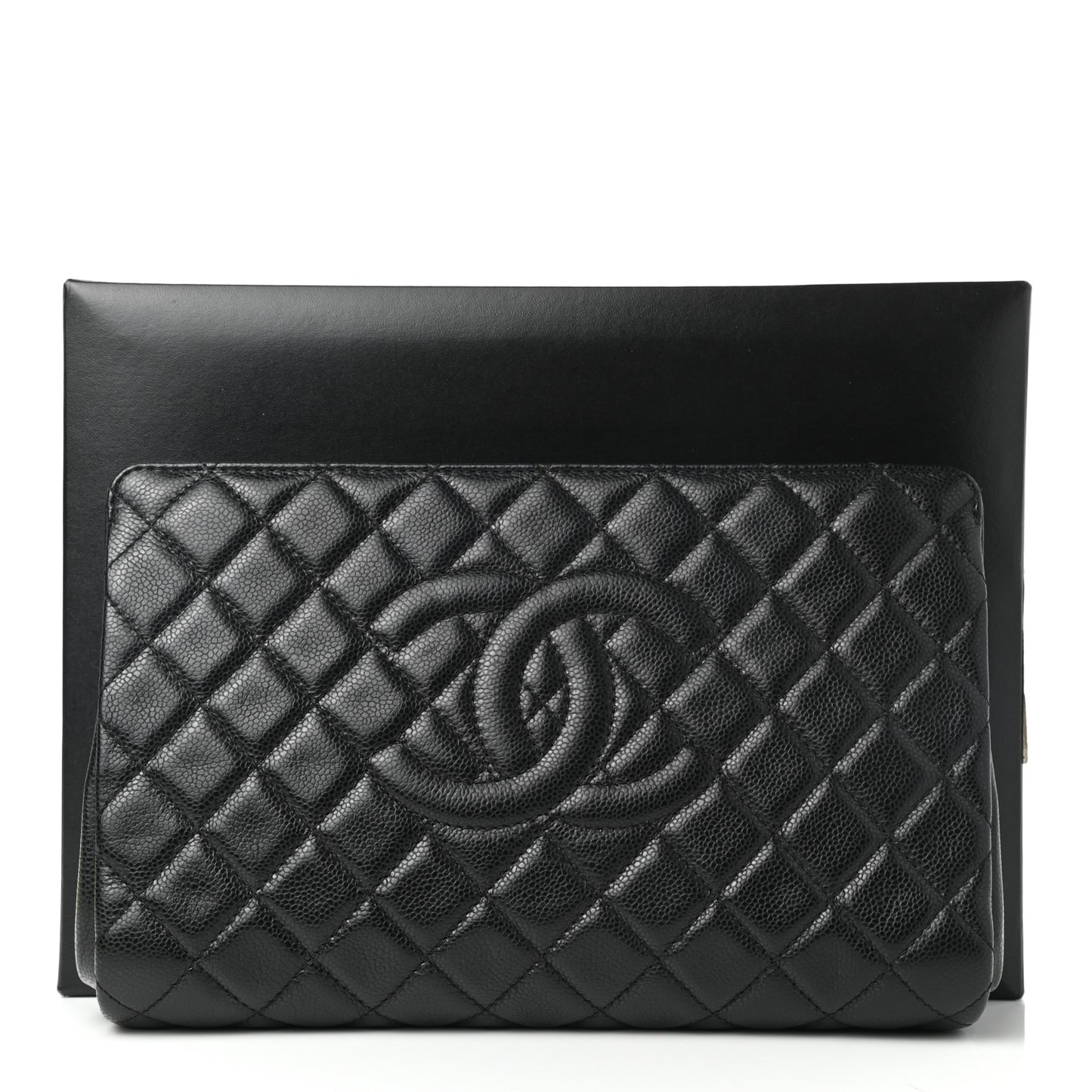 Caviar Quilted CC Clutch Black