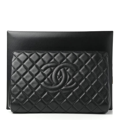 Chanel Caviar Quilted CC Clutch Black 9 of 9
