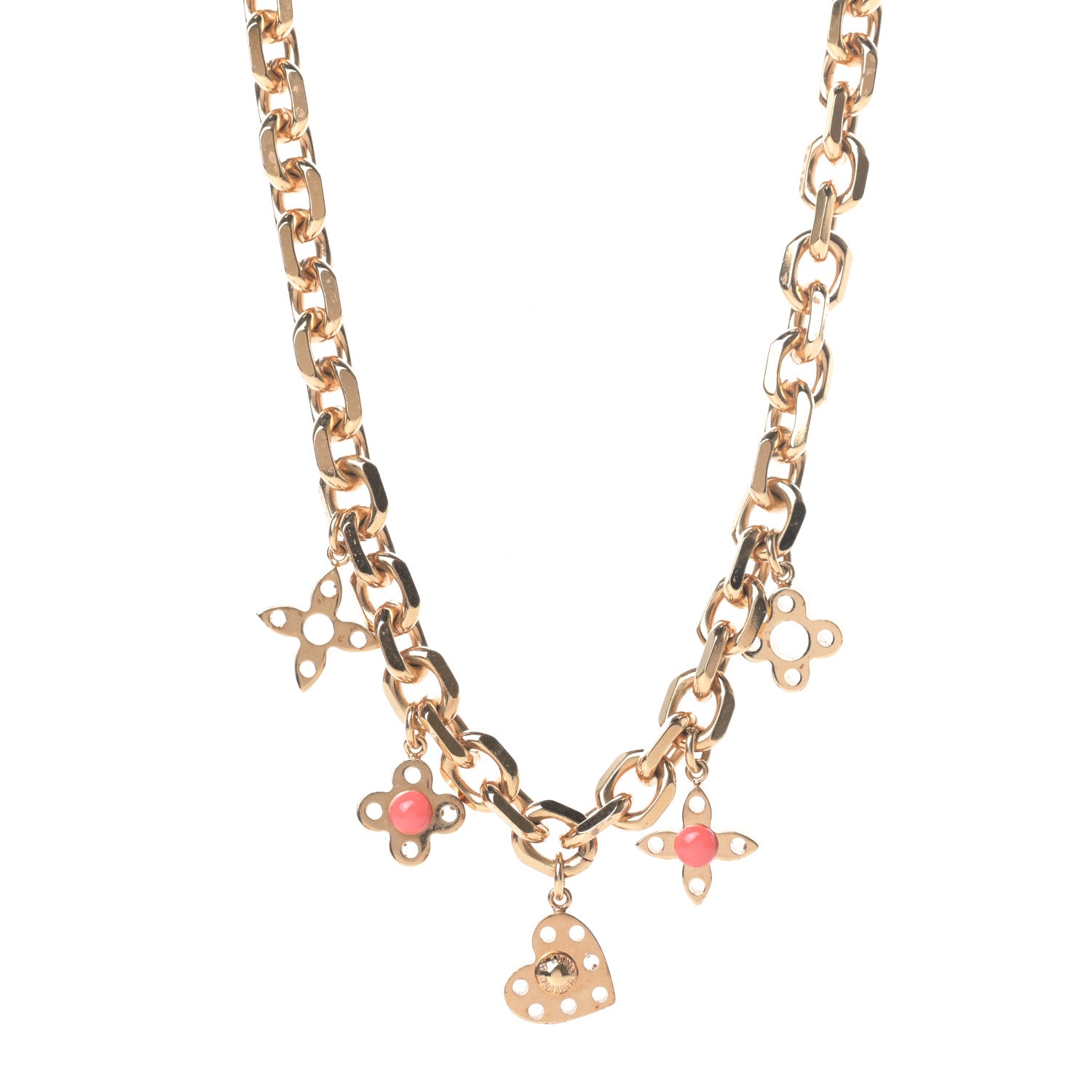 Louis Vuitton Monogram Hide and Seek Necklace Gold 1 of 6