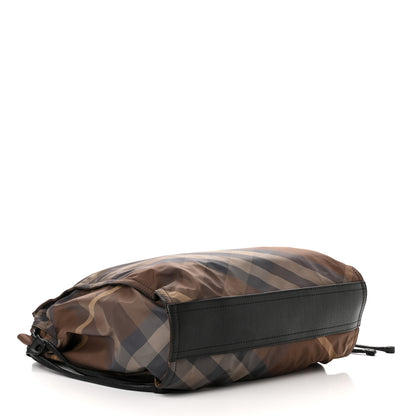 Burberry Nylon Check Small Buckleigh Packable Tote Brown 4 of 11