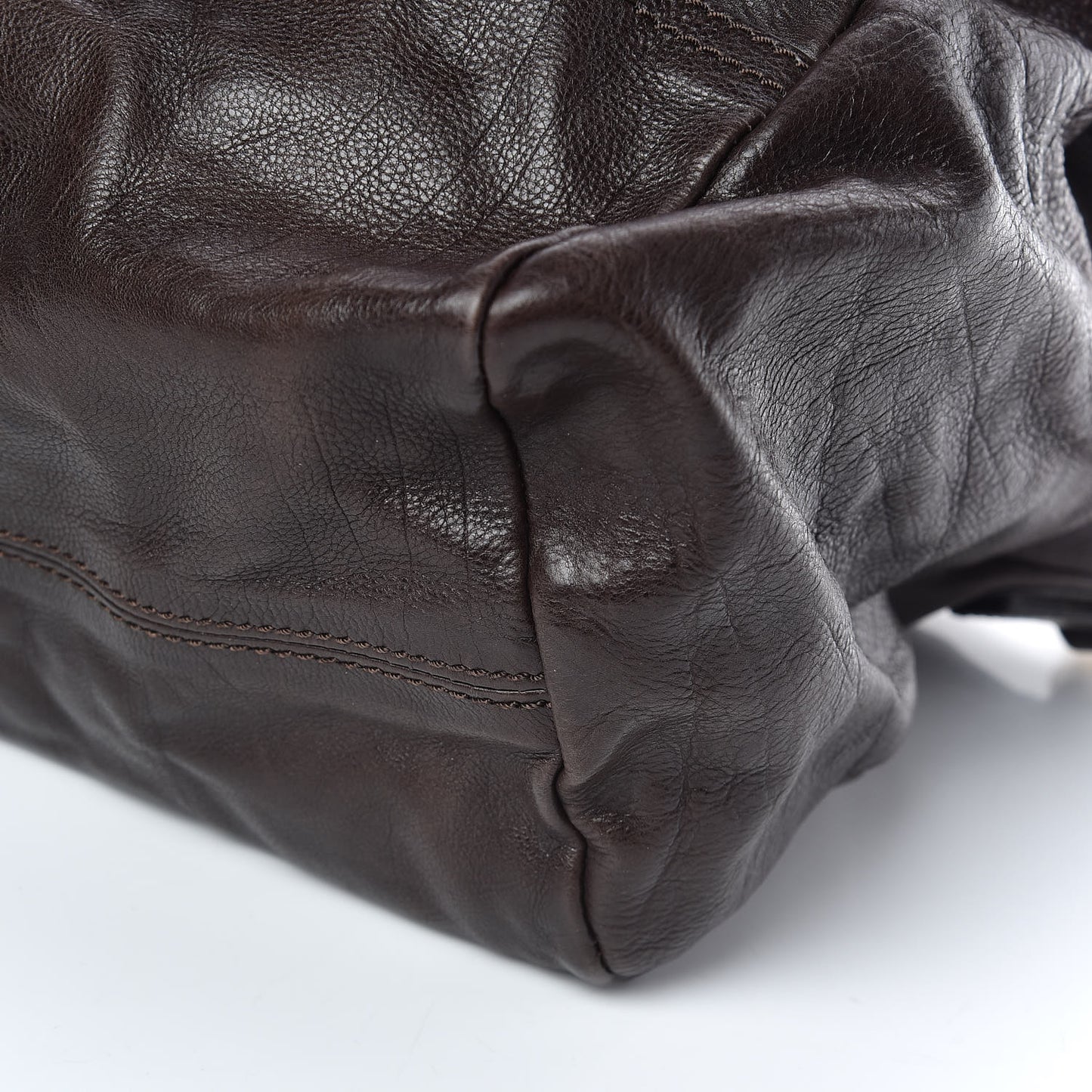 Sugar Goatskin Large Pandora Dark Brown