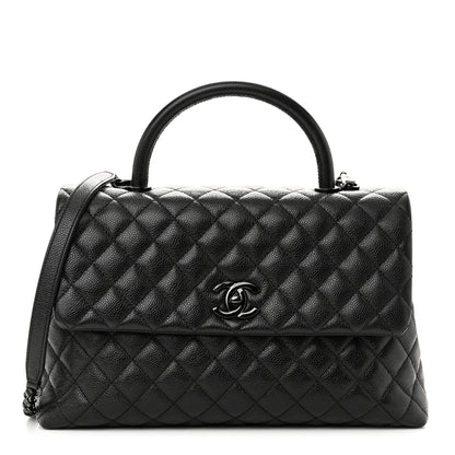 Chanel Shiny Caviar Quilted Medium Coco Handle Flap So Black 1 of 10