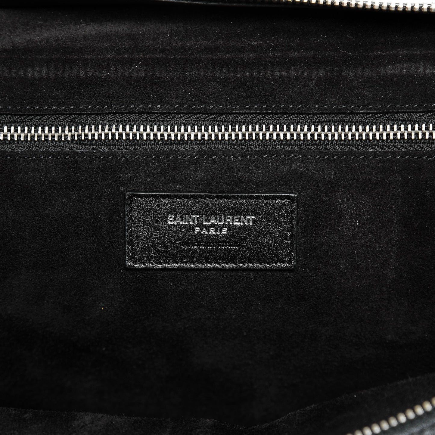 Grained Calfskin Medium Fringe Cabas Rive Gauche Black