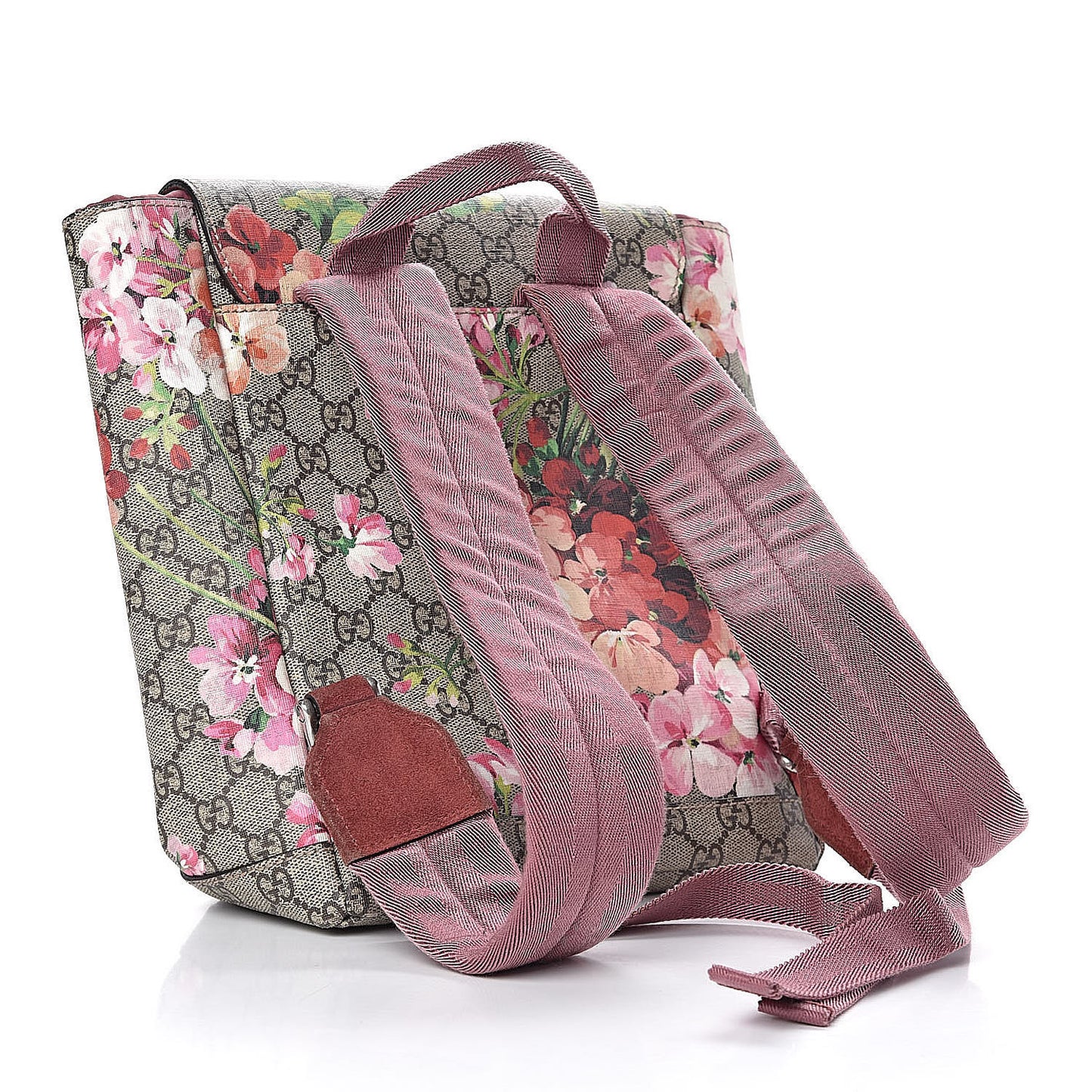 GG Supreme Monogram Blooms Small Single Buckle Backpack Beige Multicolor Dry Rose