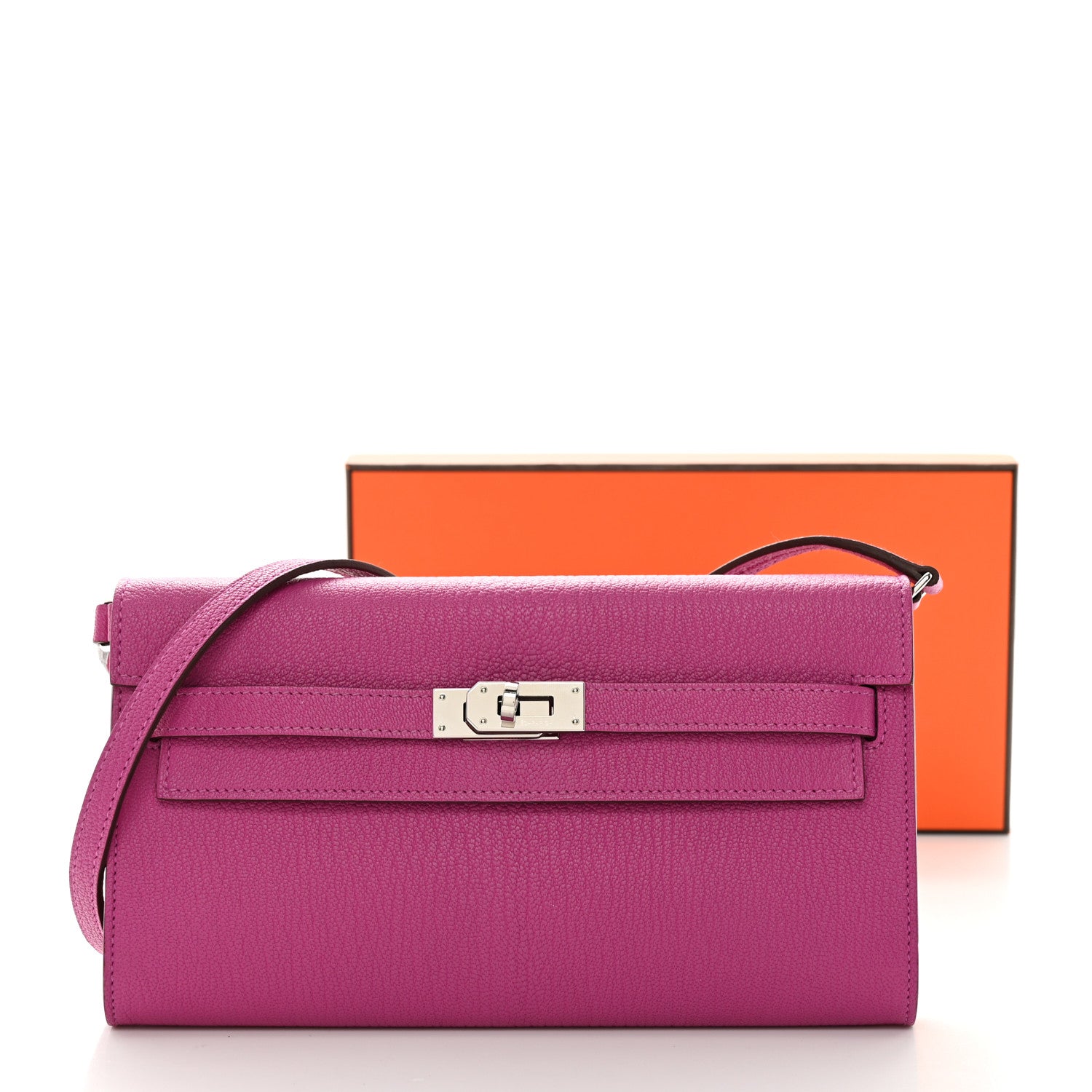 Hermes Chevre Mysore Kelly Wallet To Go Magnolia 10 of 10