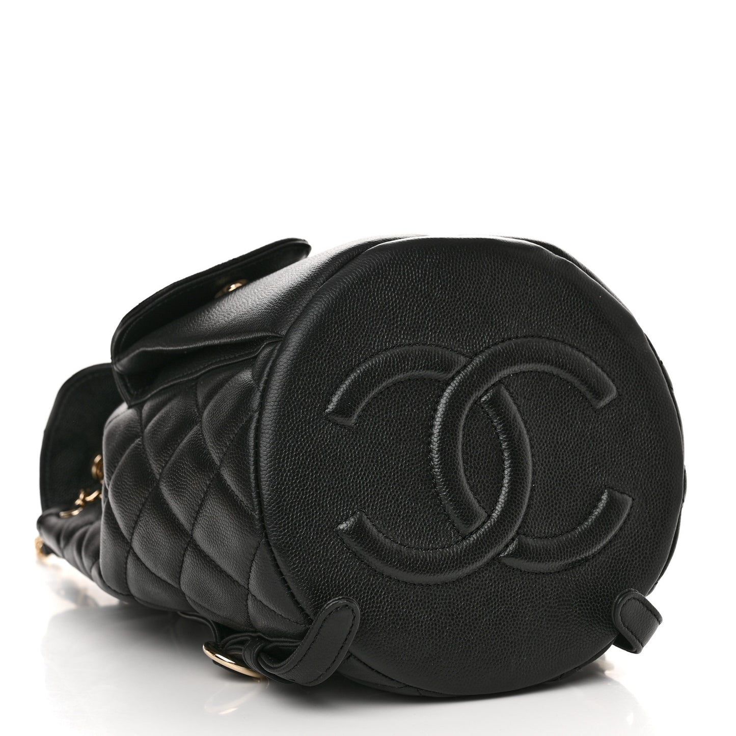 Caviar Quilted Pockets Backpack Black