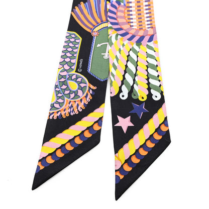 Hermes Silk Epaulettes De Gala Twilly Black Multicolor 2 of 3