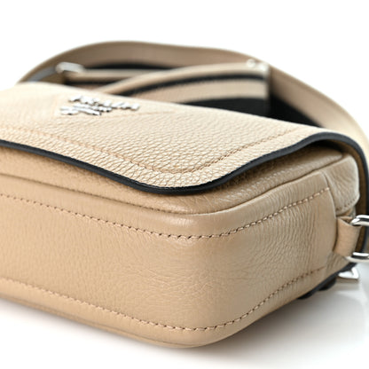 Prada Vitello Daino Soft Flap Crossbody Sabbia 10 of 10