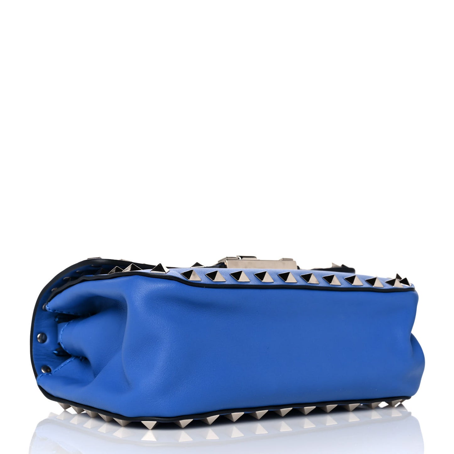 Vitello Mini Rockstud Flap Saddle Crossbody Bag Light Sapphire