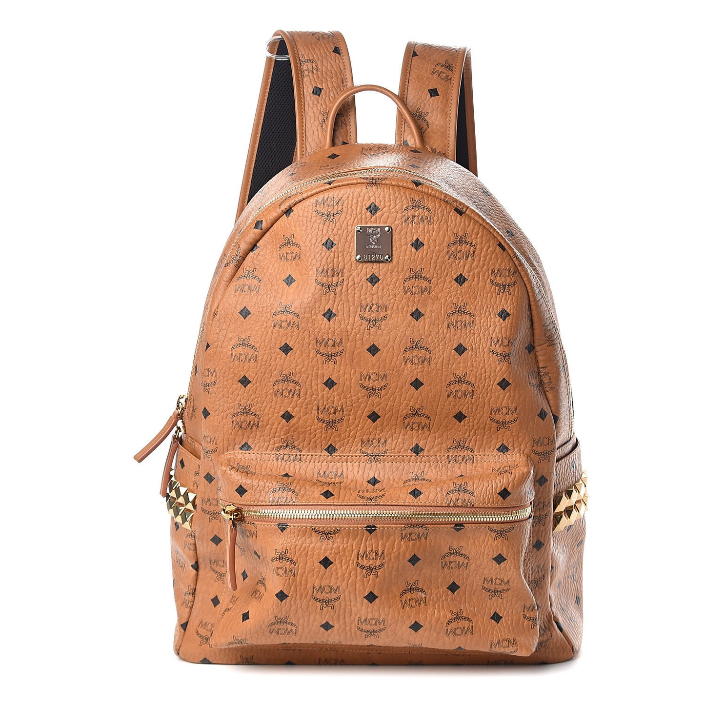 Visetos Large Side Studs Stark Backpack Cognac