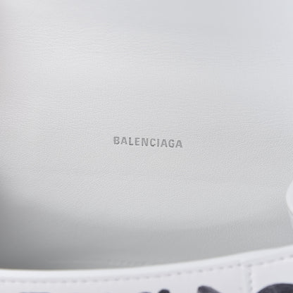 Balenciaga Smooth Calfskin Graffiti Hourglass Top Handle Bag XS White Black 6 of 11