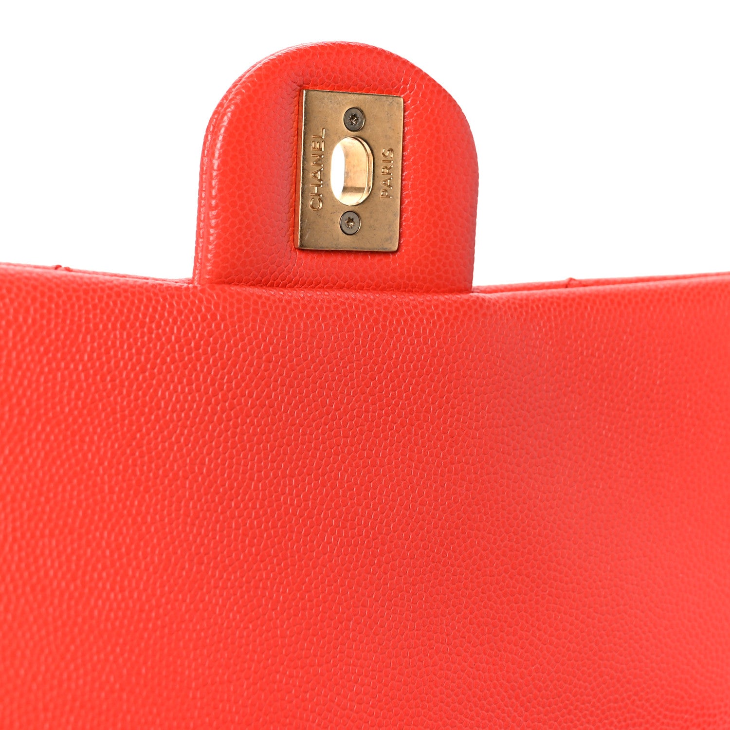 Chanel Caviar Quilted CC Melody Single Flap Orange 7 of 11