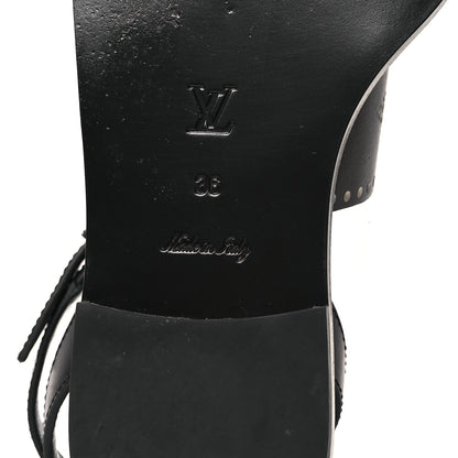 Louis Vuitton Soft Calfskin Perforated Horizon Flat Sandals 36 Black 8 of 12