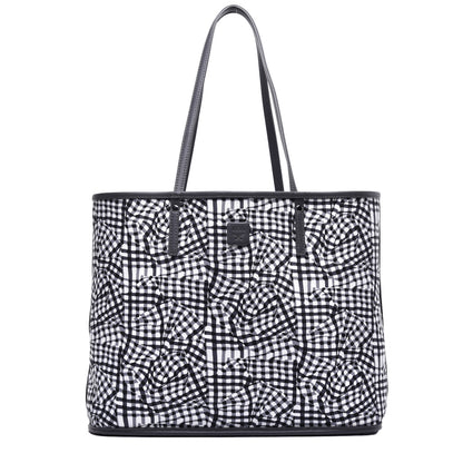 MCM Visetos Medium Reversible Shopper Tote Phantom Grey 4 of 16