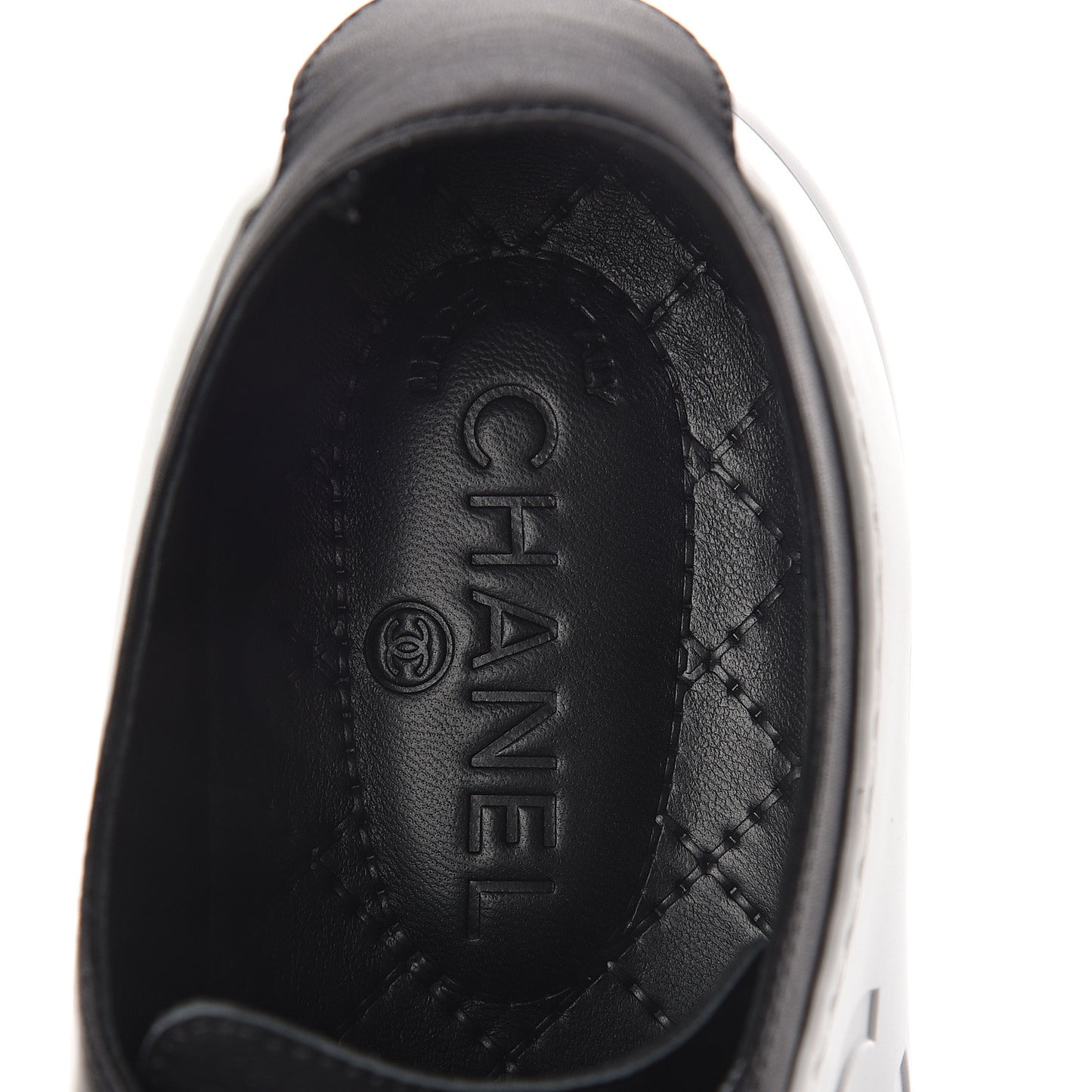 Calfskin Womens CC Sneakers 39.5 Black White
