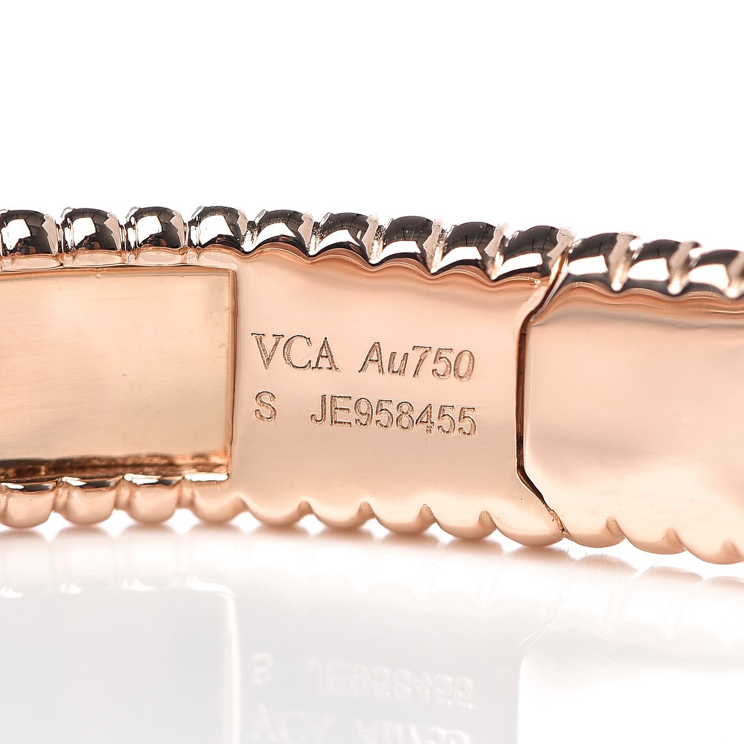 Van Cleef & Arpels 18K Rose Gold Perlee Signature Bangle Bracelet S 4 of 5