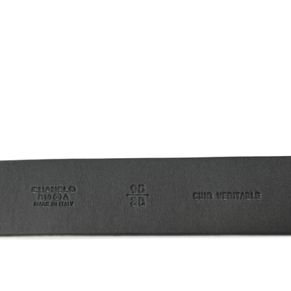 Chanel Lizard Embossed Calfskin Gripoix Poured Glass Along The Nile CC Belt 95 38 Black 5 of 6