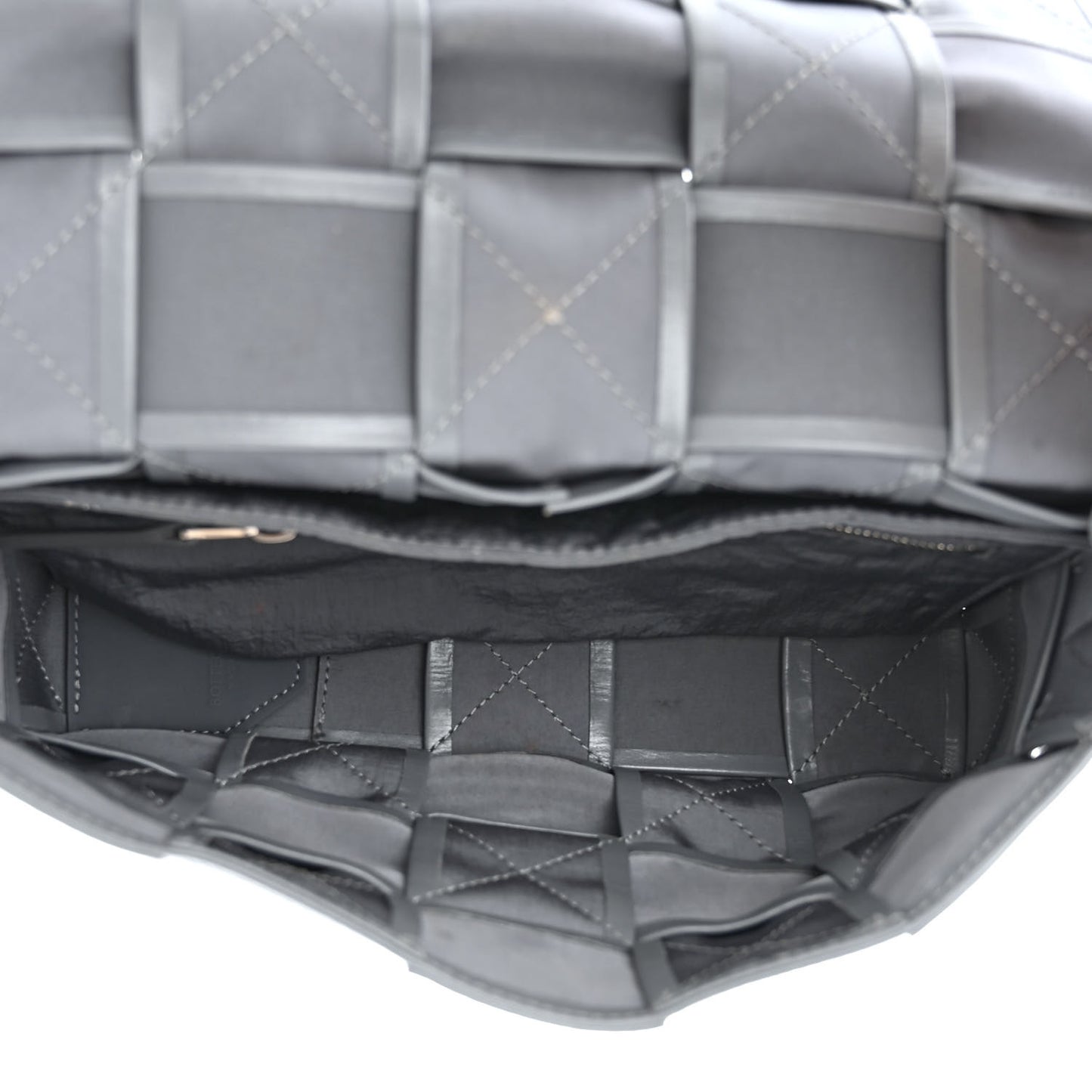 Paper Calfskin Maxi Intreccio Cassette Crossbody Bag Thunder