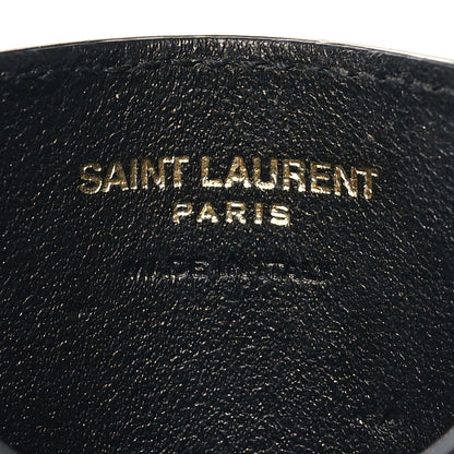 Saint Laurent Grain De Poudre Matelasse Chevron Monogram Credit Card Case Black 6 of 9