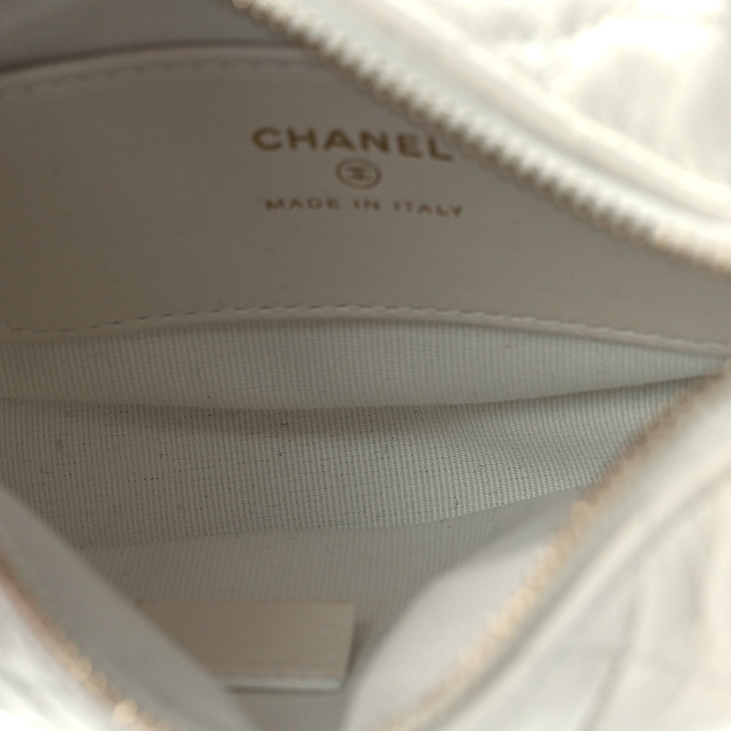 Chanel Lambskin Quilted Chain Around Pouch White 5 of 10