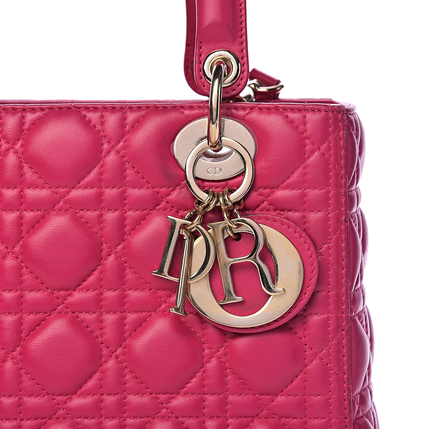 Christian Dior Lambskin Cannage Medium Lady Dior Fuchsia 21 of 21
