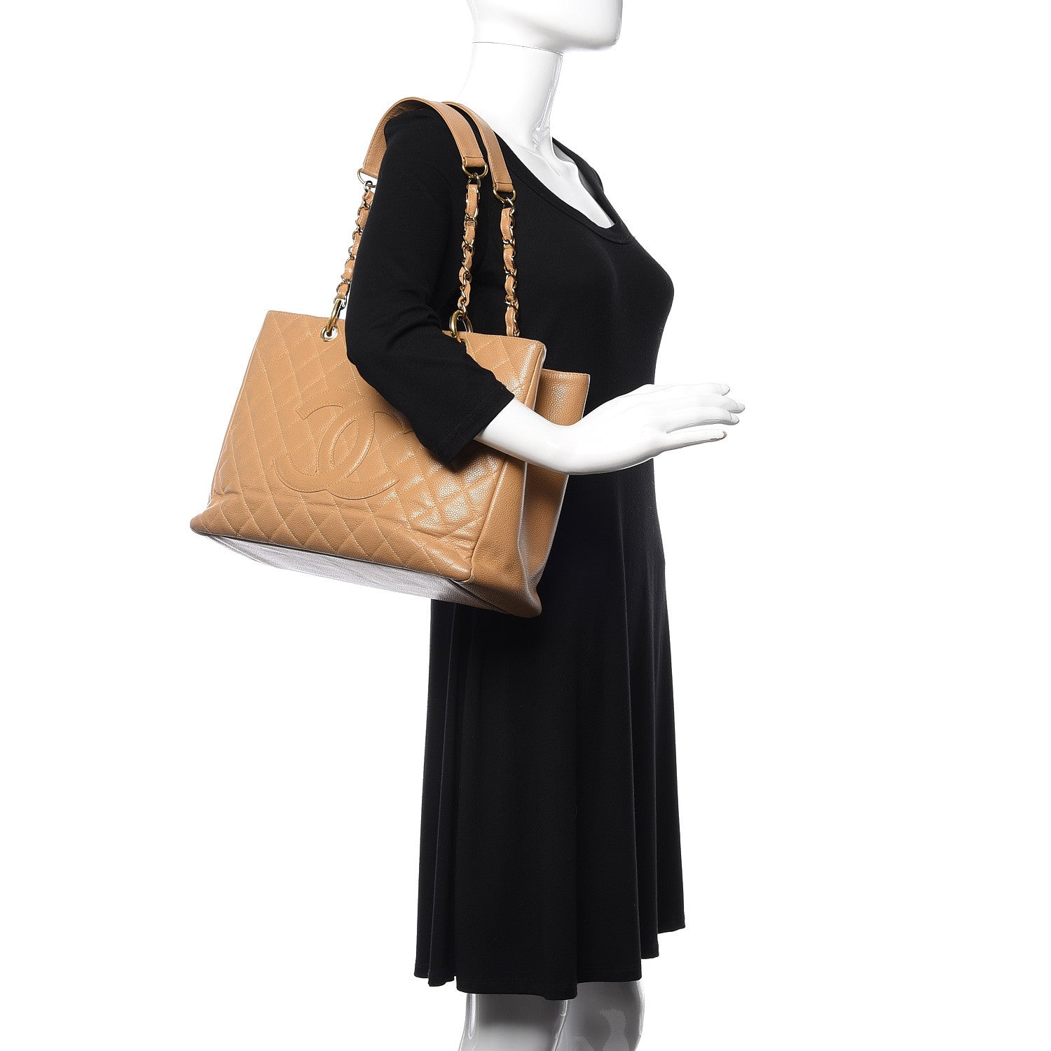 Chanel Caviar Quilted Grand Shopping Tote GST Beige 2 of 16
