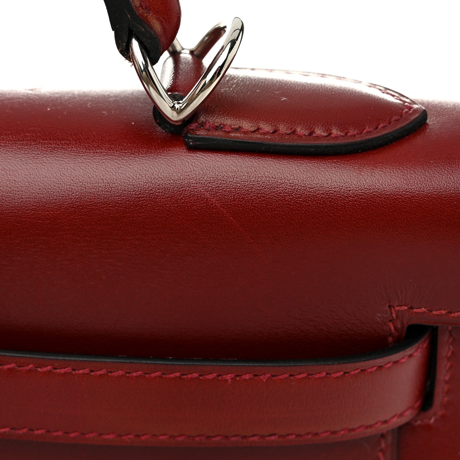 Hermes Tadelakt Kelly Sellier 32 Rouge H 14 of 17