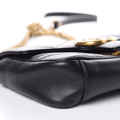 Gucci Calfskin Matelasse Mini GG Marmont Shoulder Bag Black 8 of 10
