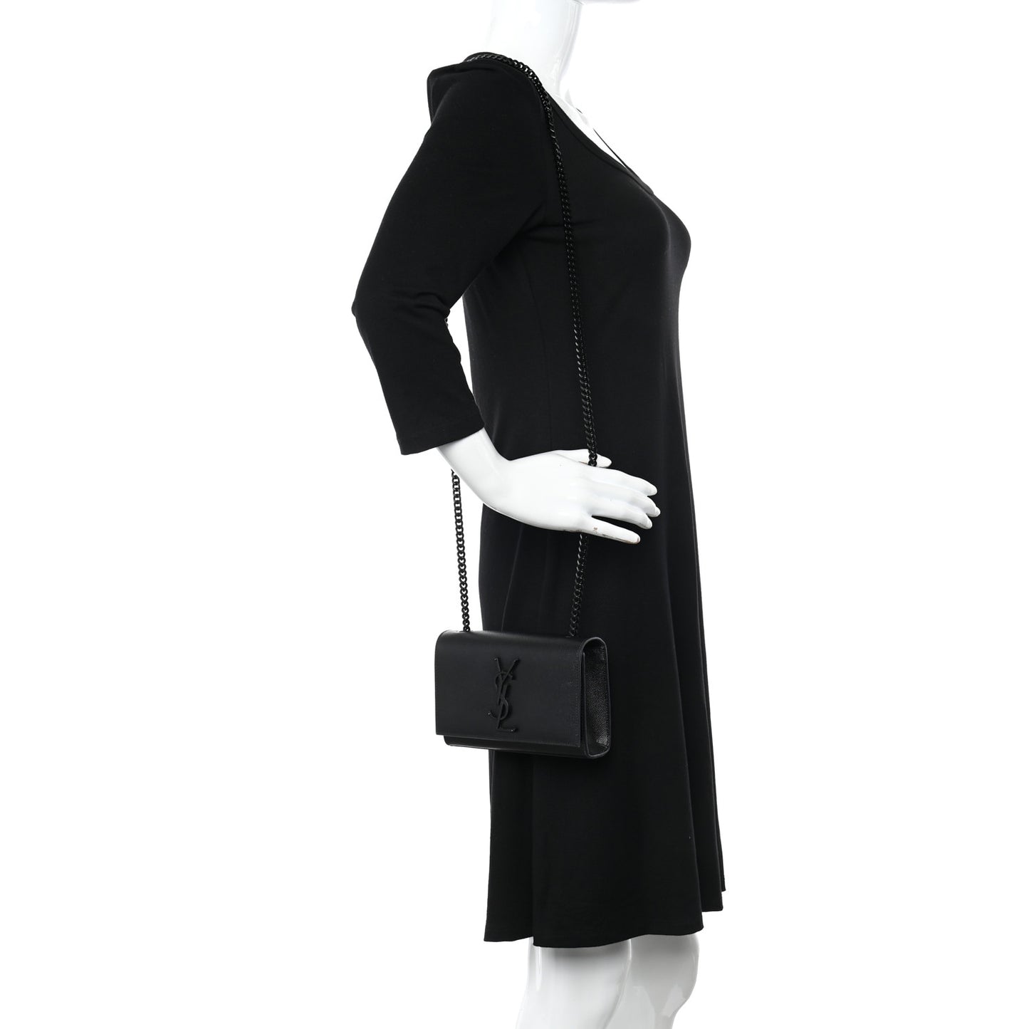 Grain De Poudre Small Monogram Monochrome Kate Satchel Black