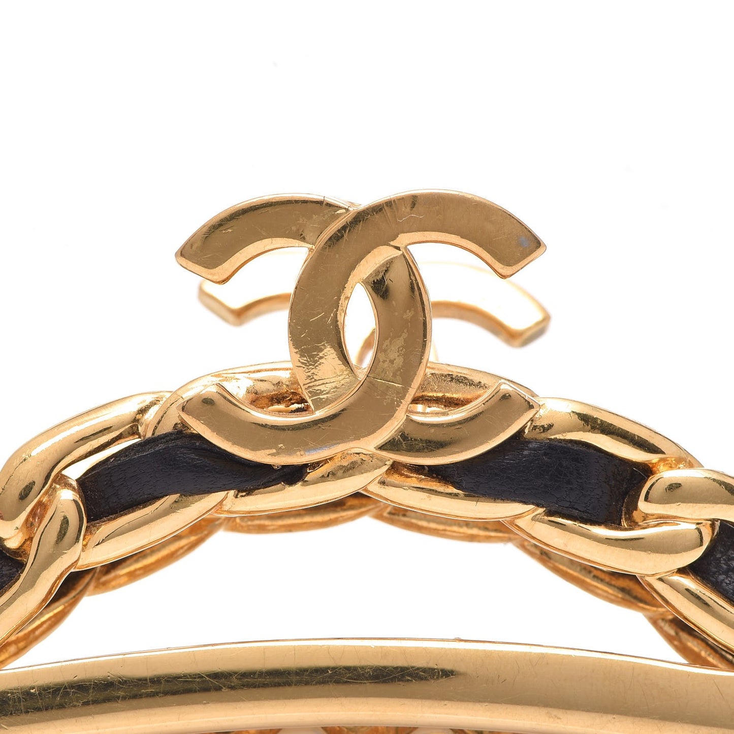 Lambskin CC Hair Clip Black Gold