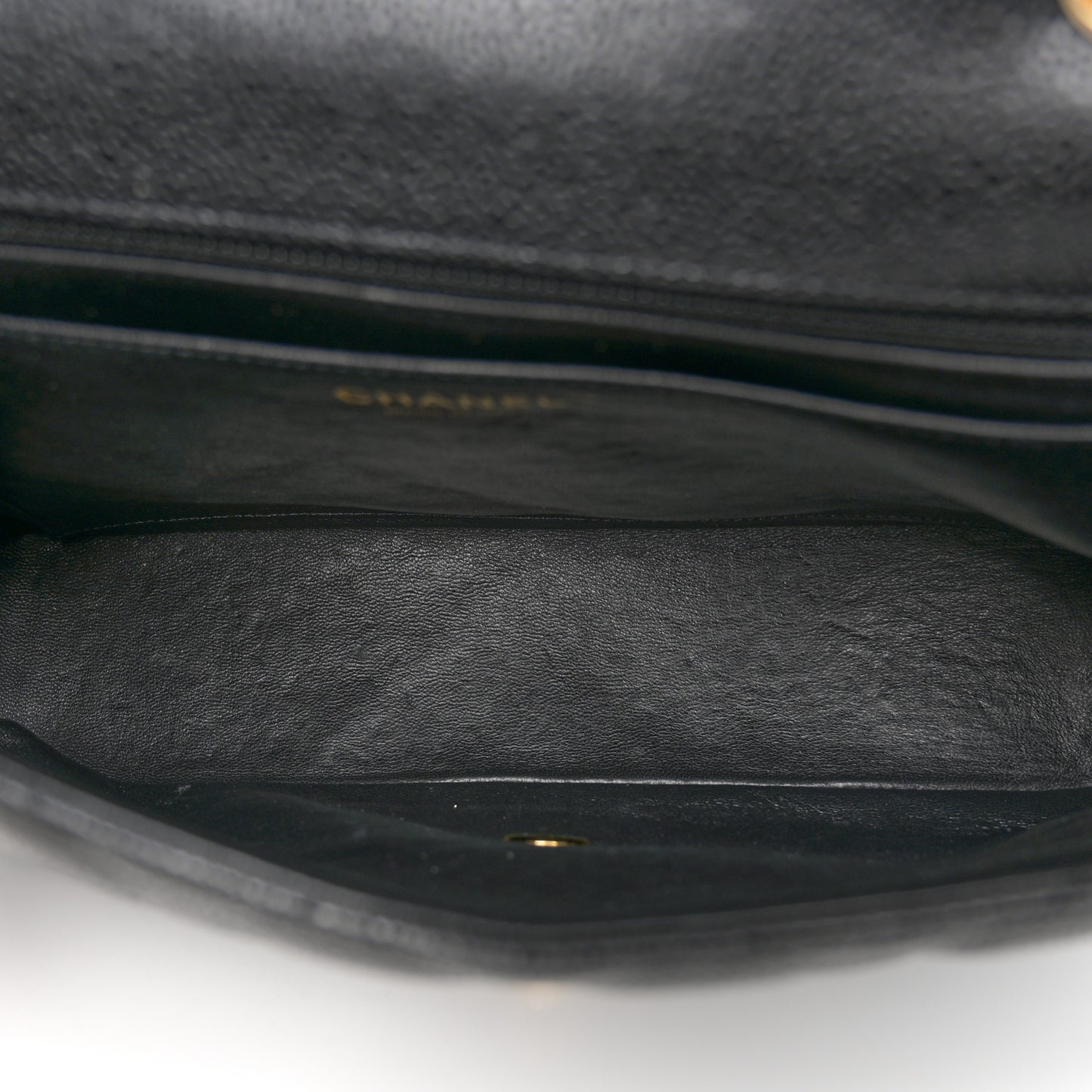 Caviar Quilted Jumbo Single Flap Black