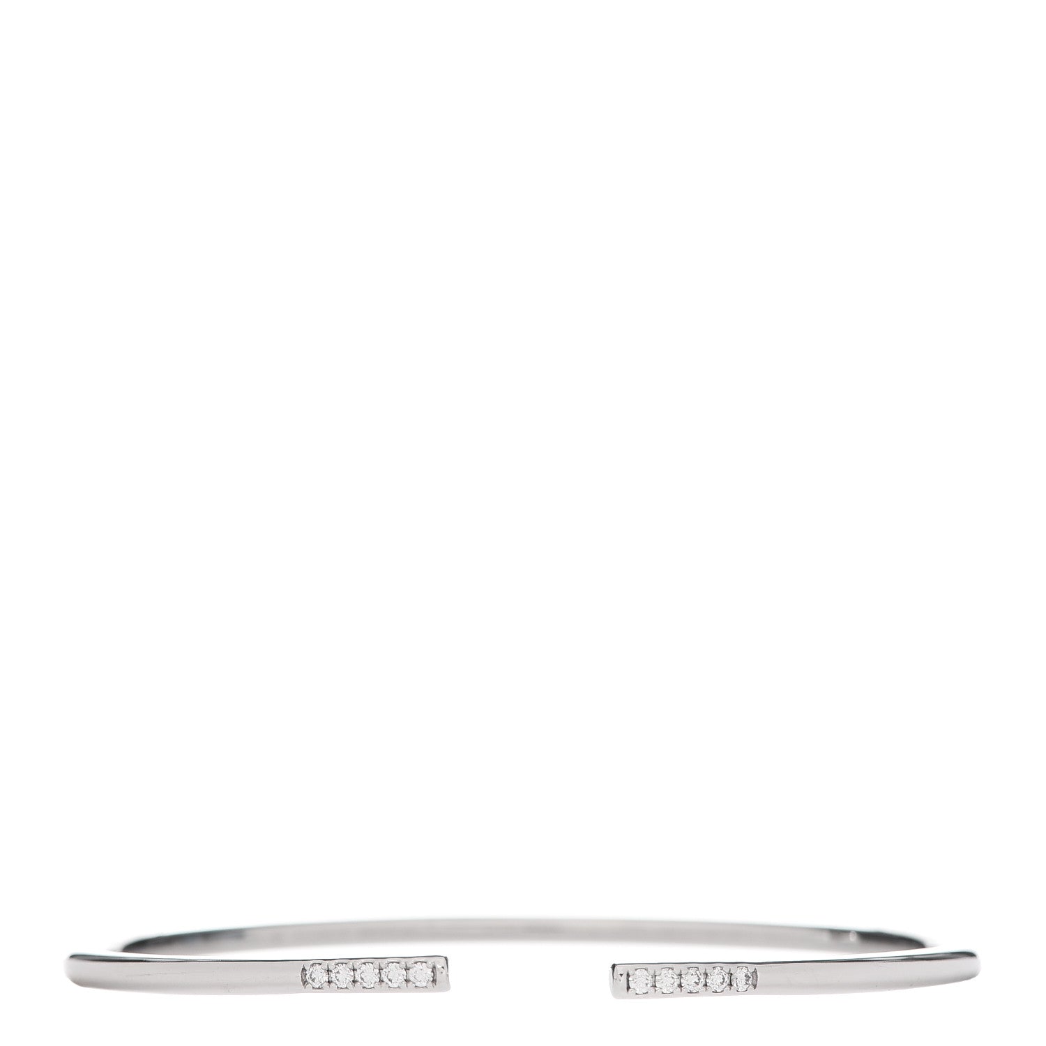 Tiffany 18K White Gold Diamond Metro Wire Bracelet 1 of 5