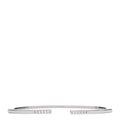 Tiffany 18K White Gold Diamond Metro Wire Bracelet 1 of 5