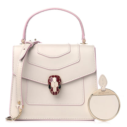 Bulgari Calfskin Serpenti Forever Top Handle White 1 of 12