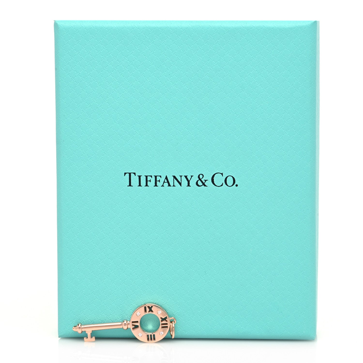 Tiffany 18K Rose Gold Diamond Atlas Pierced Key Pendant 5 of 5