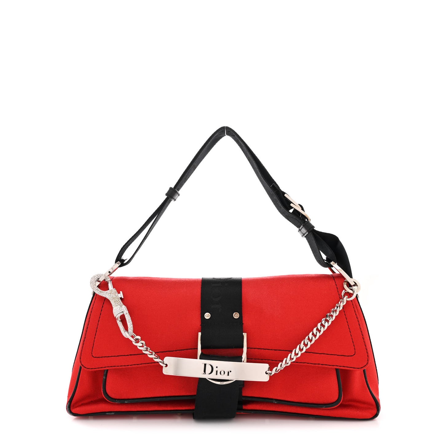 Silk Jersey Crystal Hardcore Clutch Red
