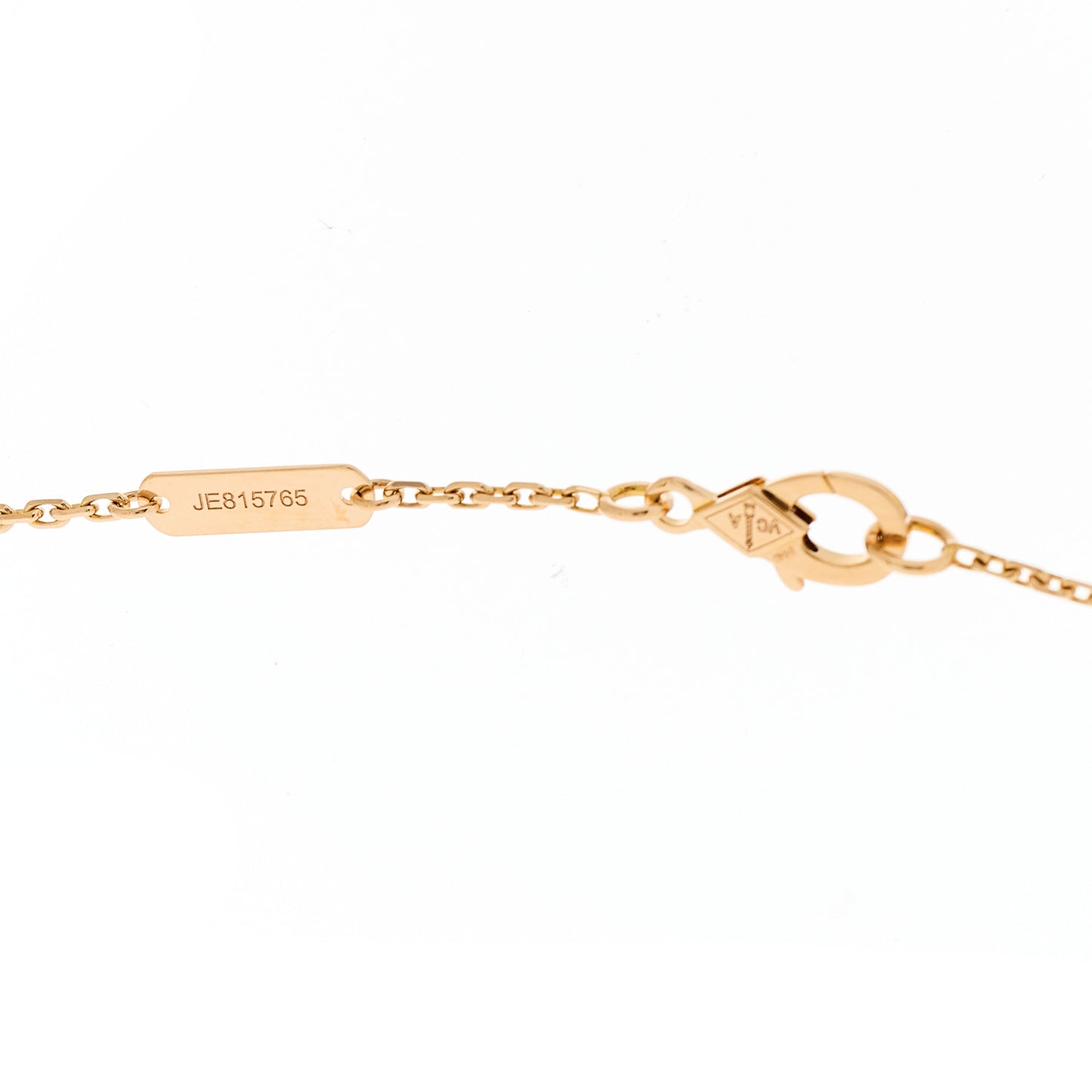 18K Rose Gold Diamond Bulls Eye Vintage Alhambra Pendant Necklace