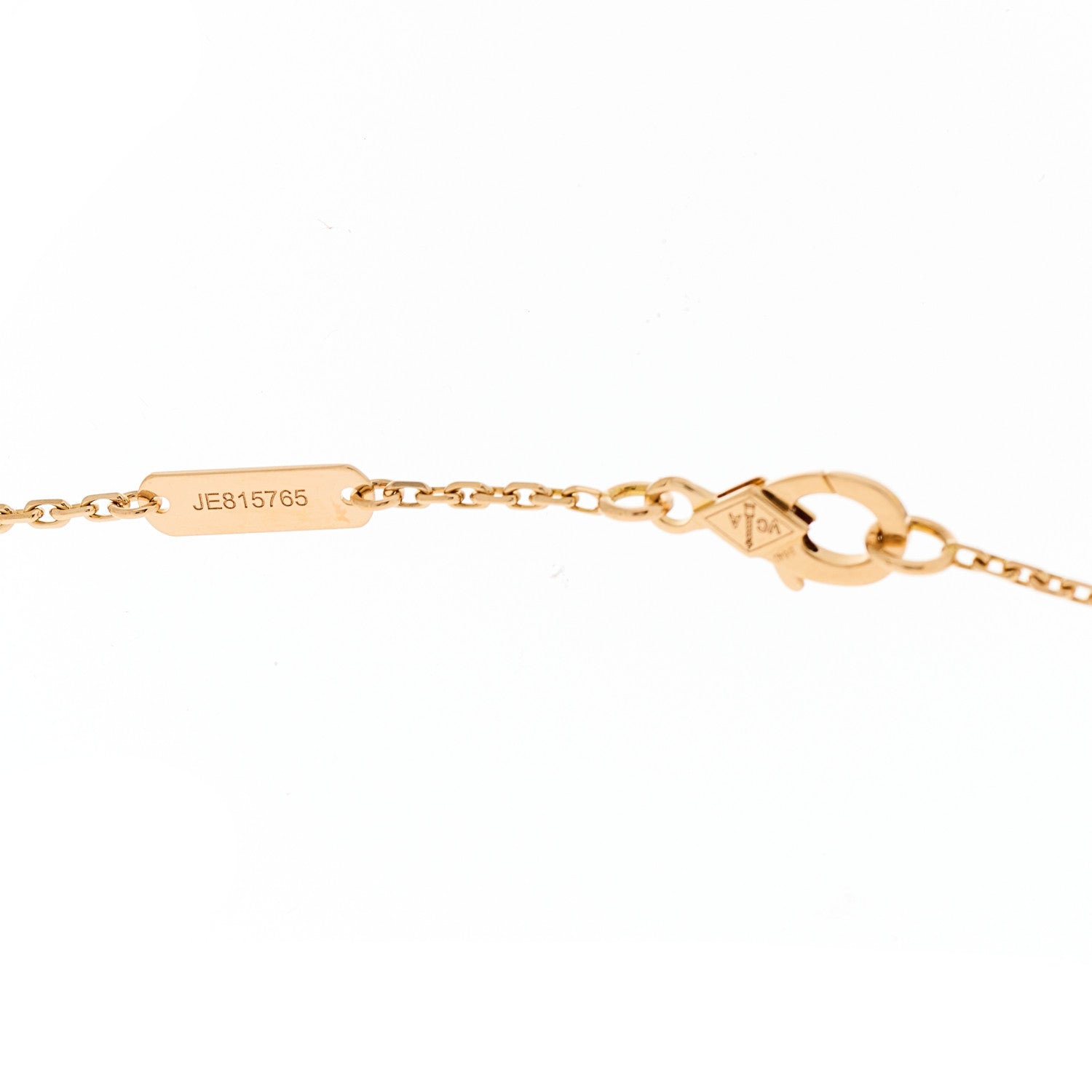 Van Cleef & Arpels 18K Rose Gold Diamond Bulls Eye Vintage Alhambra Pendant Necklace 5 of 5