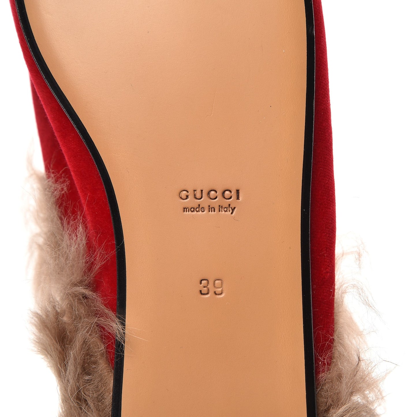 Velvet Fur Womens Princetown Slippers 39 Hibiscus Red