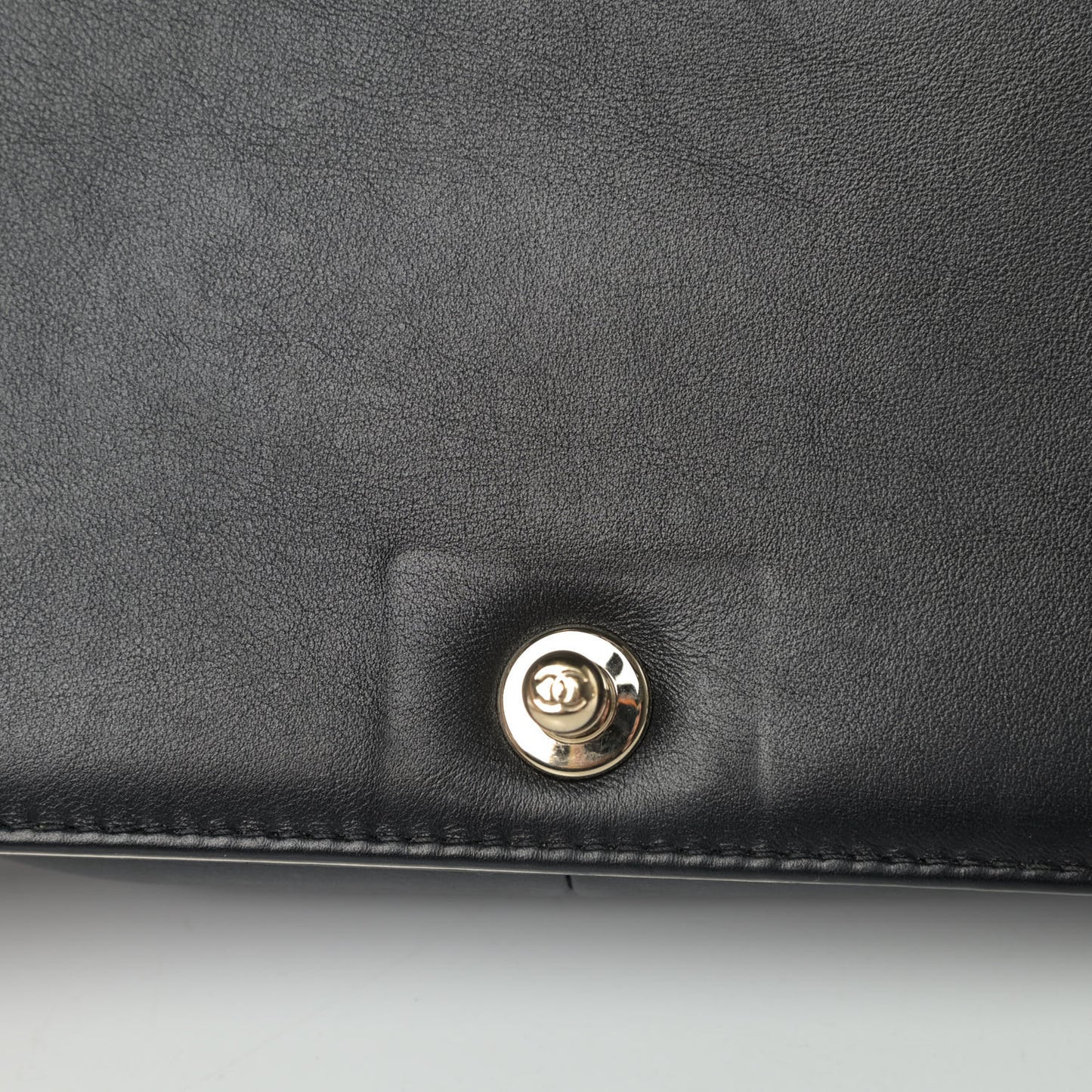 Calfskin Quilted Medium Boy Top Handle Flap Black
