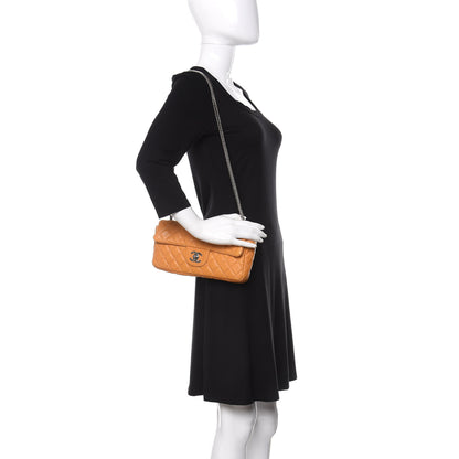 Chanel Glazed Lambskin Quilted Bijoux Chain East West Flap Mango 3 of 13
