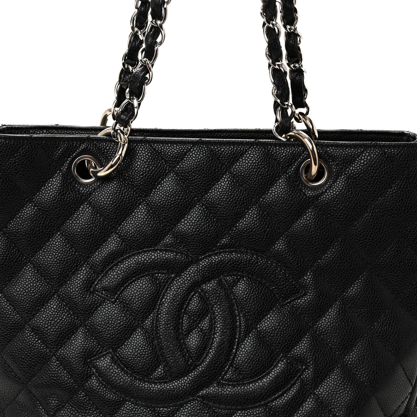 Caviar Quilted Grand Shopping Tote GST Black