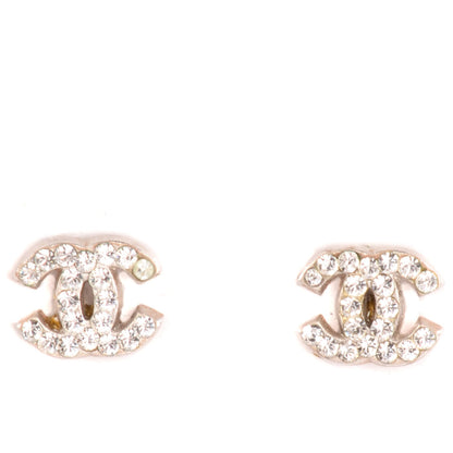Chanel Crystal Timeless CC Earrings Silver 2 of 7