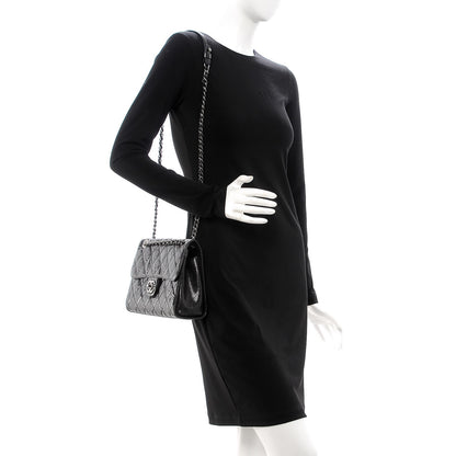 Chanel Crumpled Grained Calfskin Medium CC Crave Flap Black 2 of 15