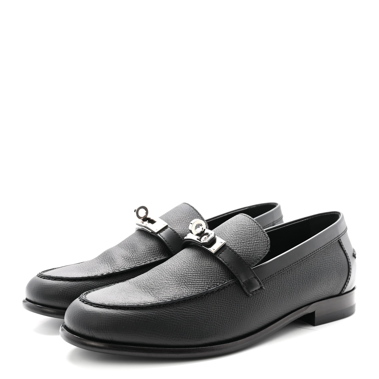 Hermes Epsom Womens Destin Loafer 37 Black 4 of 10