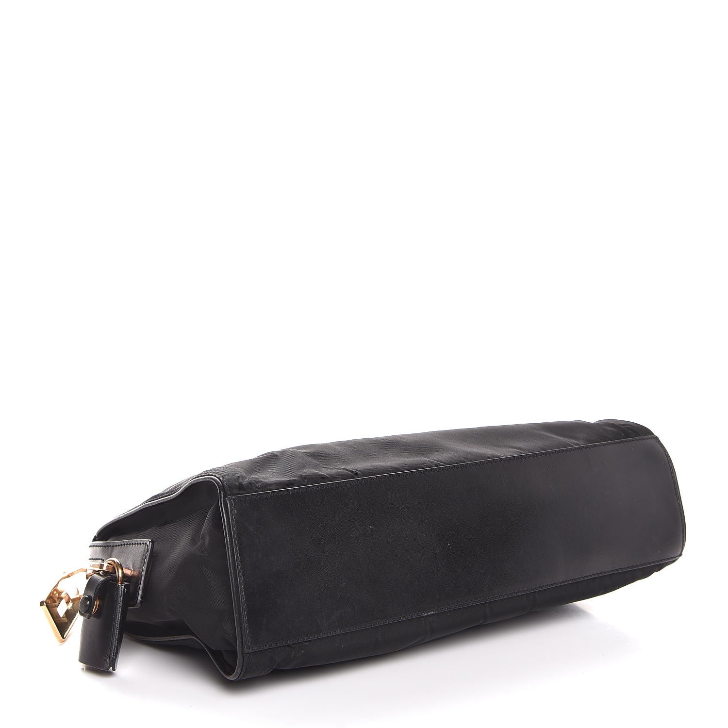 Prada Tessuto Nylon Soft Calfskin Shoulder Bag Black 4 of 7